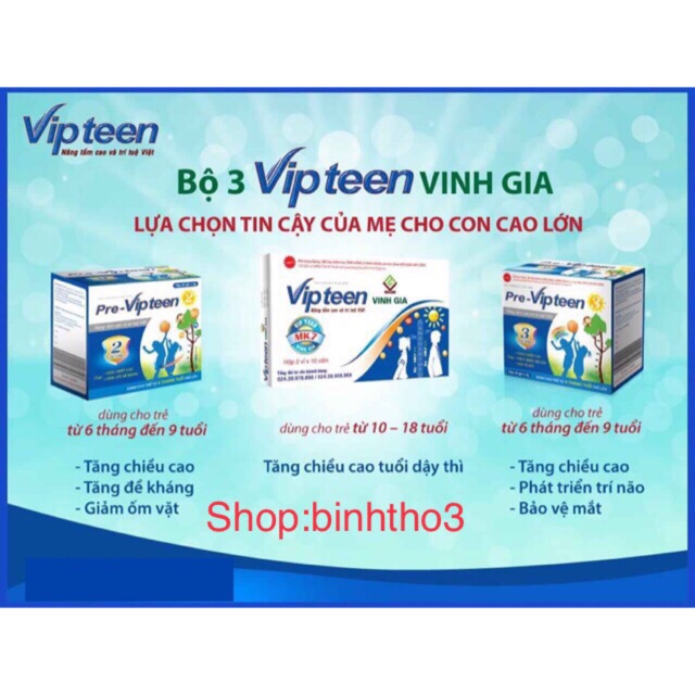 BỘ 3⃣ VIPTEEN VINH GIA – LỰA CHỌN TIN CẬY CỦA MẸ CHO CON CAO LỚN