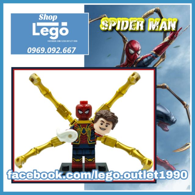 Xếp hình Spider Man : Far For Home Avengers Endgame Spider Iron Marvel Lego Minifigures Koruit Wm705 Kopf Kf1199 KF6090