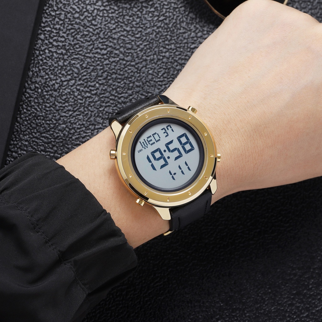 Đồng Hồ Điện Tử Thể Thao SKMEI 1864 Chống Nước Với Dây Đeo Da Và Đèn Led Dành Cho Nam