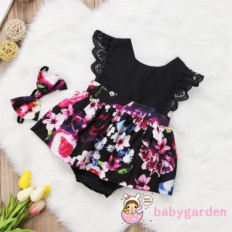 Baby Girl Sister Matching Floral Jumpsuit Romper Dress Outfits Set