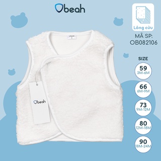Áo gile lông cừu Obeah màu trắng Fullsize 59 đến 90 cho bé từ 0 đến 24 tháng