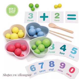 Đồ chơi gắp bi gỗ cho bé BẢN ĐẸP | Giáo cụ thực hành Montessori