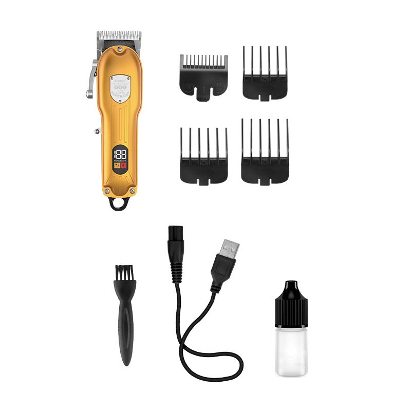 Tông Đơ Cắt Tóc Chuyên Nghiệp Kemei KM-802 Bằng Kim Loại Có Thể Sạc Lại Cổng USB