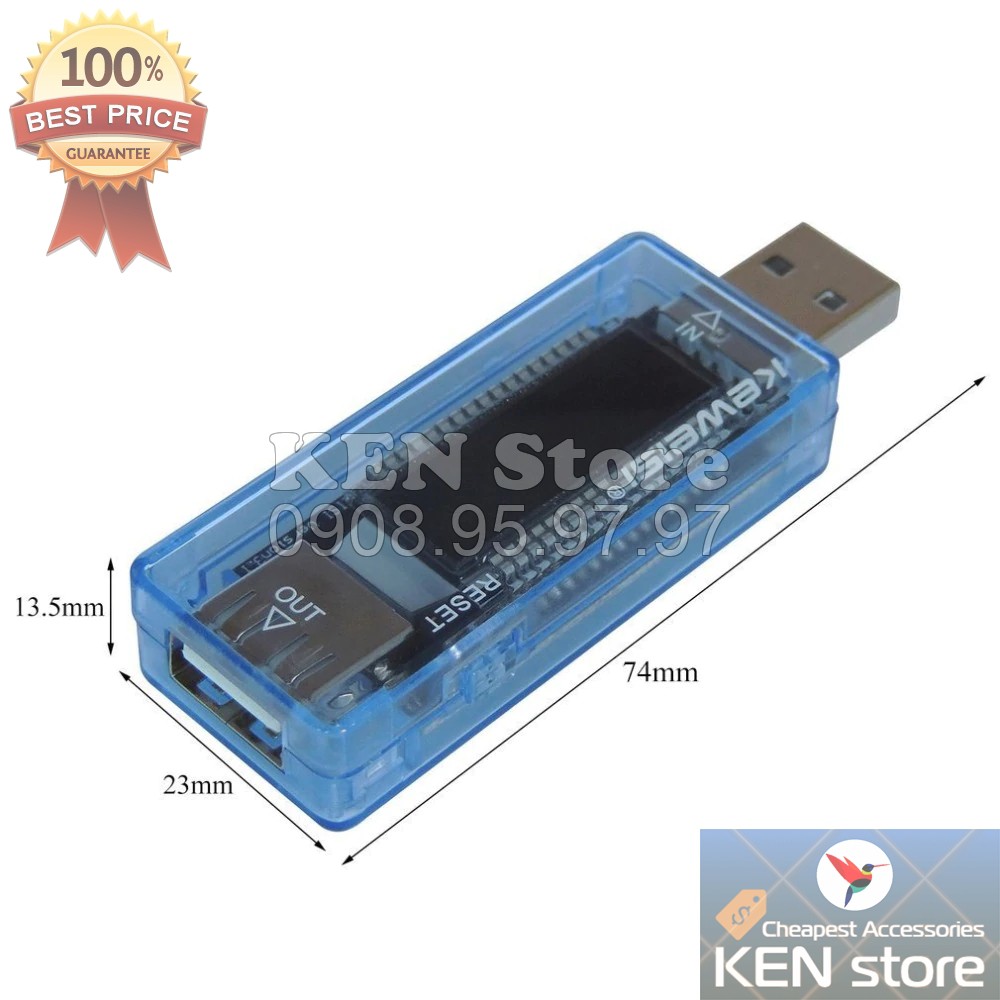 Đo dòng điện tester USB QC 2.0 QC 3.0 chính hãng Keweisi (test nguồn usb)