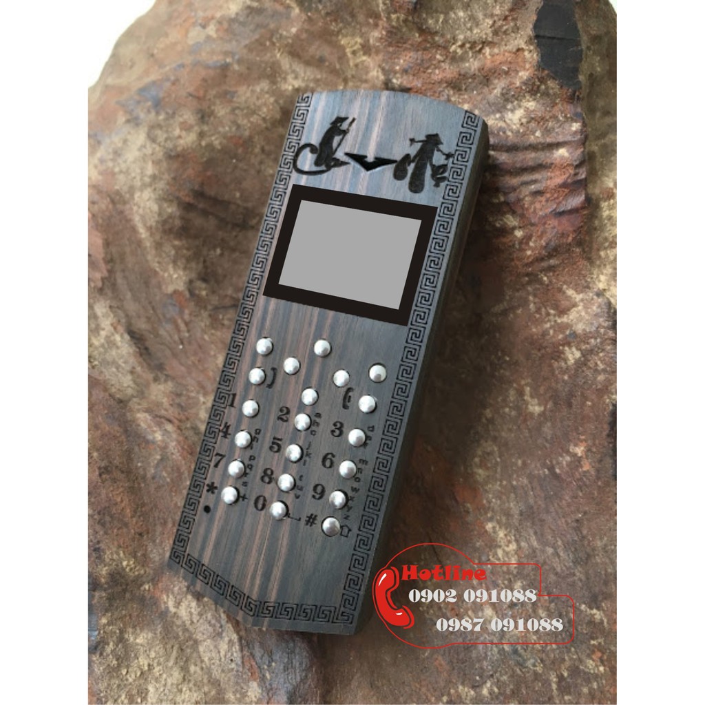 Vỏ gỗ điện thoại 1110i - Thư Pháp Cha Mẹ - Gỗ Mun