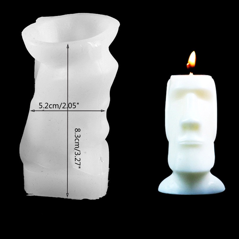Khuôn Silicone Làm Nến / Xà Phòng Hình Tượng Moai