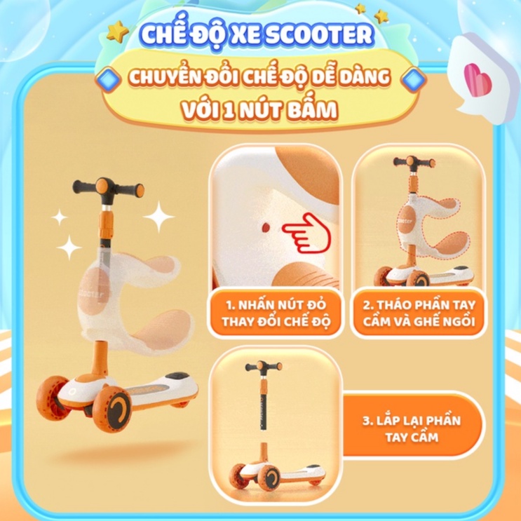 [ẢNH THẬT + VIDEO] Xe trượt scooter 808 cho bé 3 bánh to phát sáng