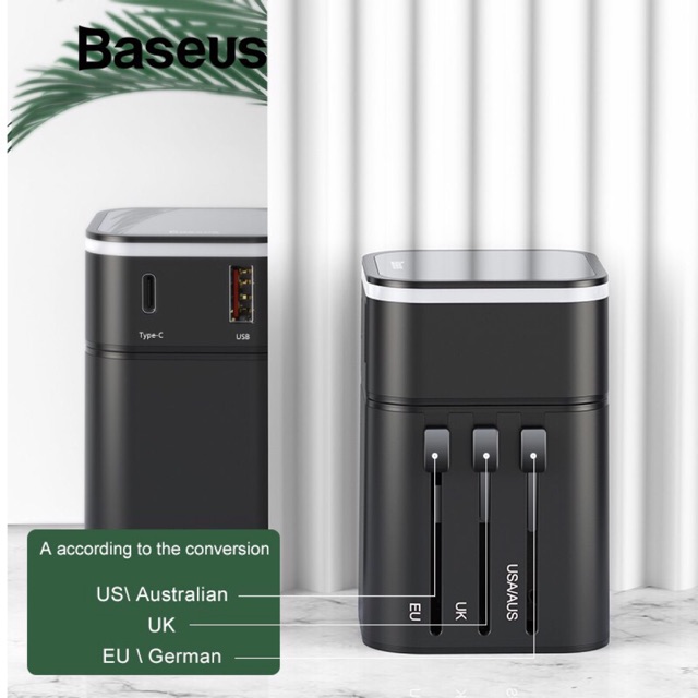 Bộ sạc nhanh du lịch đa năng Baseus Removable 2 in 1 Universal Travel Adapter PPS Quick Charger Edition