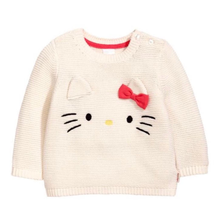 Áo len H M bé gái thêu mèo Kitty