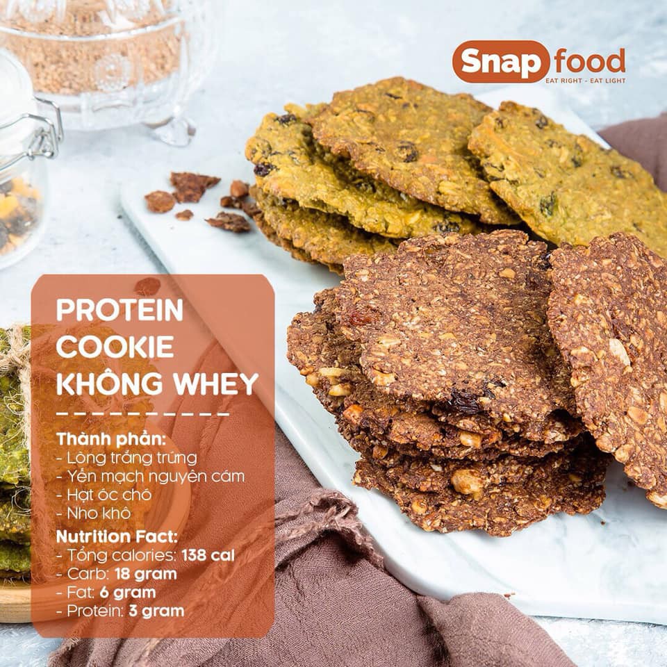 [SNAP005 giảm giá 19%] Bánh quy GIẢM CÂN - Protein cookies GIẢM CÂN/EATCLEAN/ĂN KIÊNG không whey mix vị (300gr)