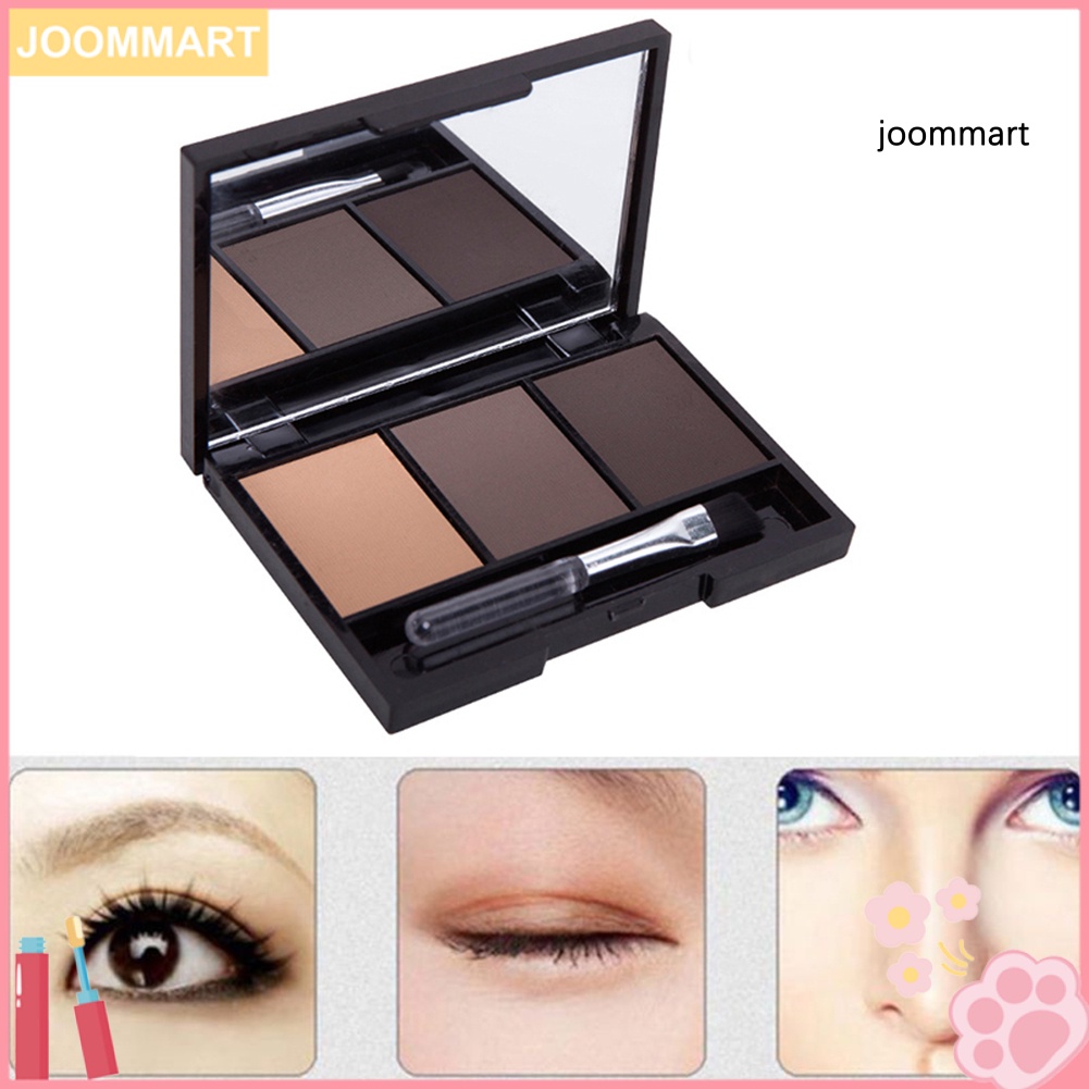 (Hàng Mới Về) Bảng Bột Tán Lông Mày 3 Màu Kèm Cọ Và Gương Trang Điểm Lâu Trôi Chống Mồ Hôi | BigBuy360 - bigbuy360.vn