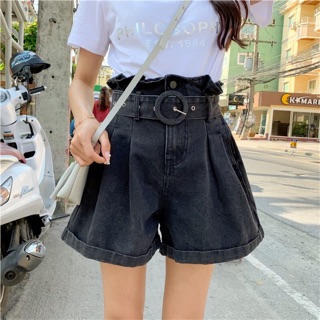 (Order) có bigsize Quần short gấu gập ống rộng phối belt tròn 2019