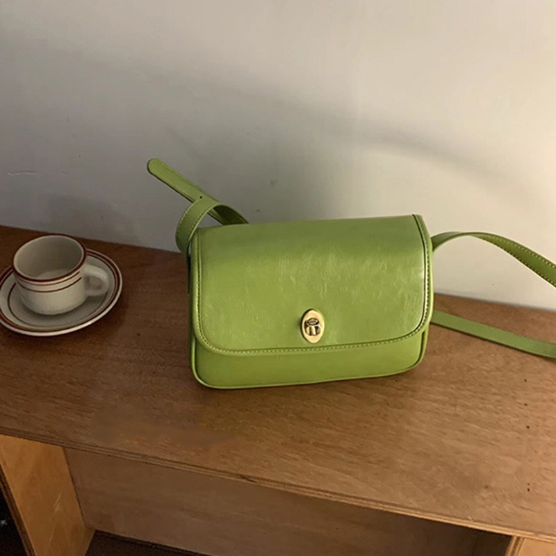 Ielgy Túi Đeo Chéo Hình Vuông Nhỏ Màu Xanh Lá Cây Đa Năng Cho Nữ