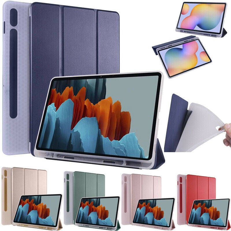 Bao da máy tính bảng chống sốc có ngăn để bút cảm ứng cho Samsung Galaxy Tab S7 Plus T975 T970 2020