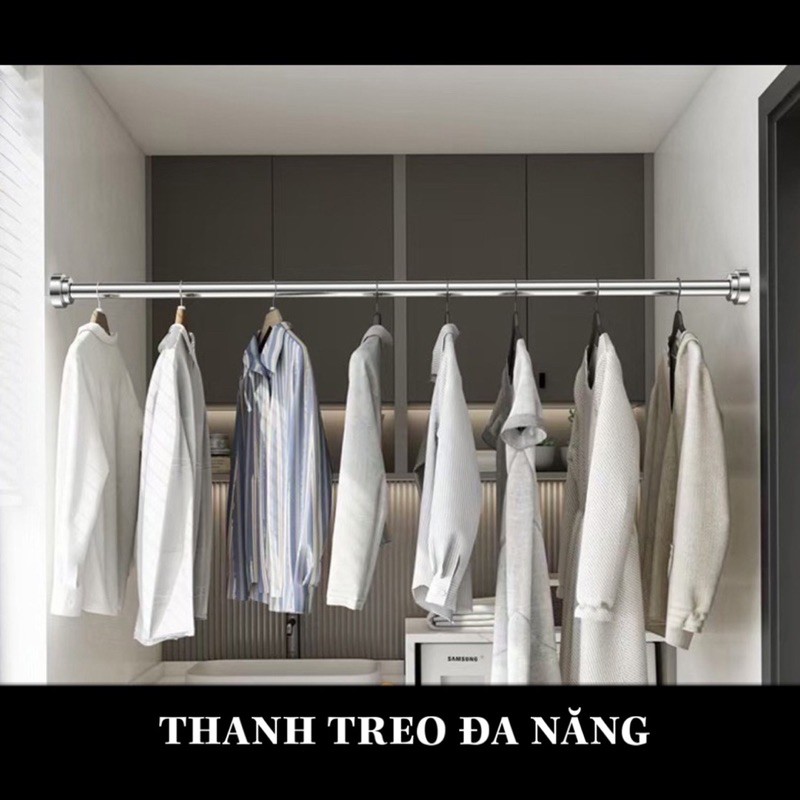 THANH TREO INOX 304 ĐA NĂNG THANH TREO RÈM KHÔNG CẦN KHOAN