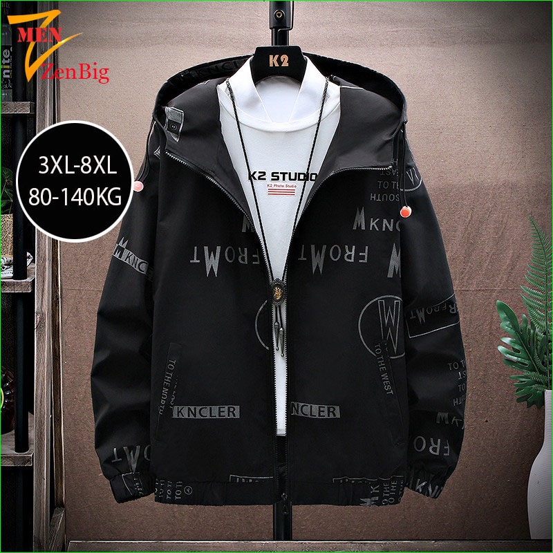 Áo Khoác Nam Bigsize Cho Người Mập, Béo - Áo Khoác Gió Size Áo Khoác Lớn 3XL-8XL (80-150KG) Zenbig