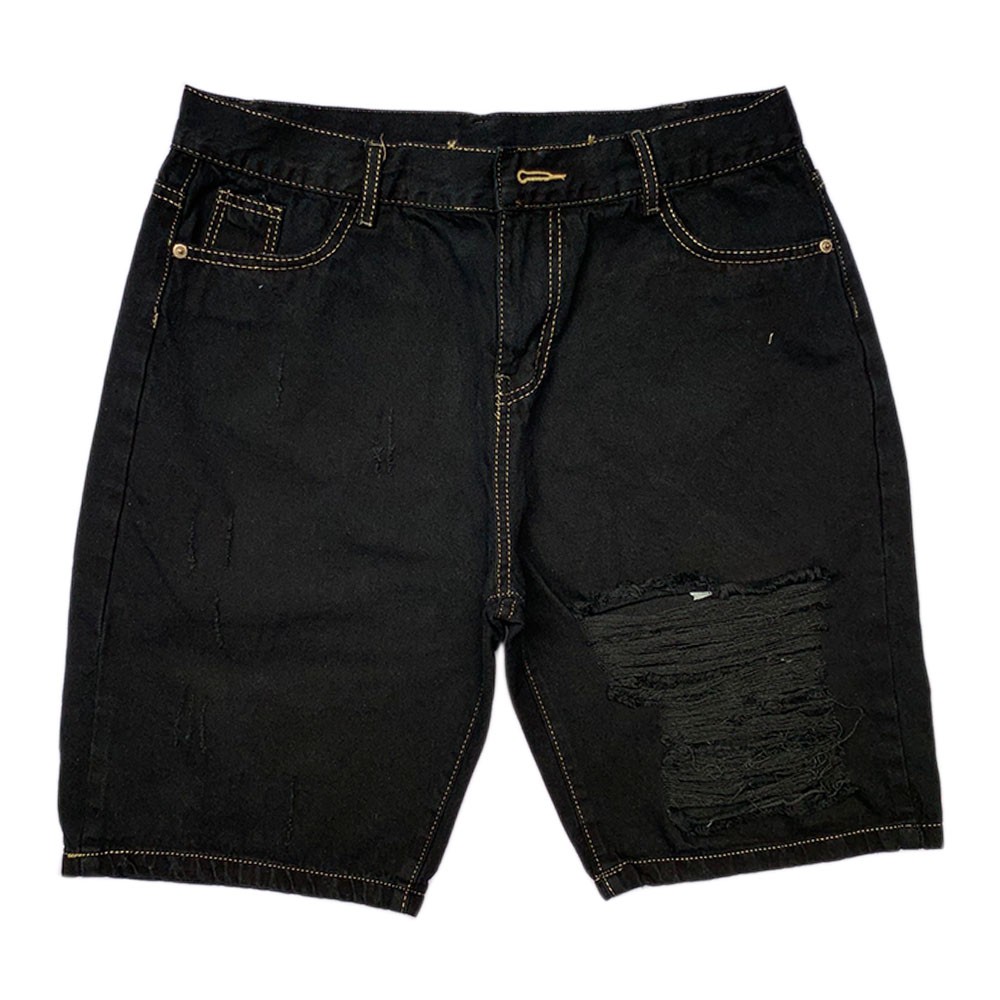 Quần short jeans cạp cao bigsize cotton không co dãn màu đen/ xanh đậm/ xanh nhạt [Q5]