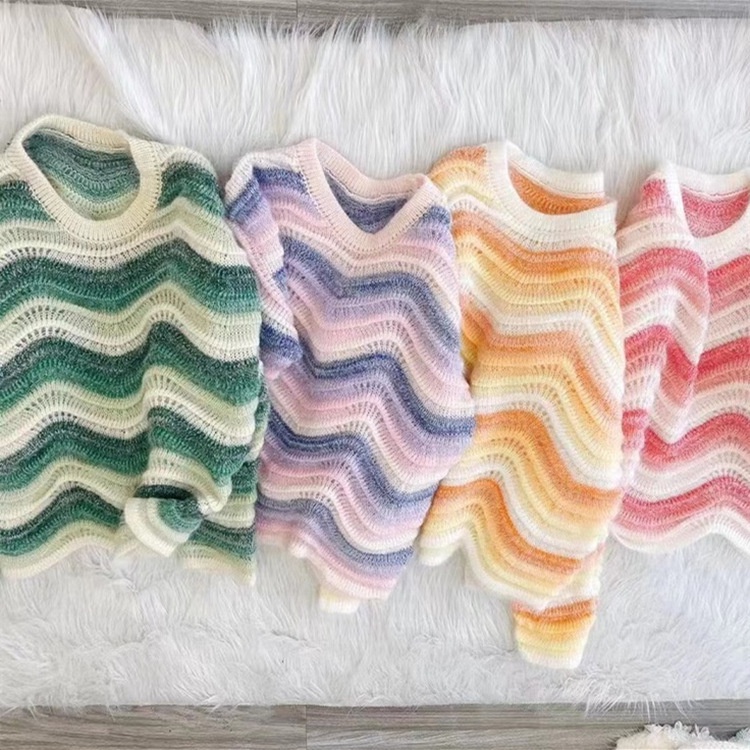 Áo sweater Dệt Kim Tay Dài Dáng Rộng Họa Tiết Xương Cá Thời Trang Thu Đông Hàng Mới 2022