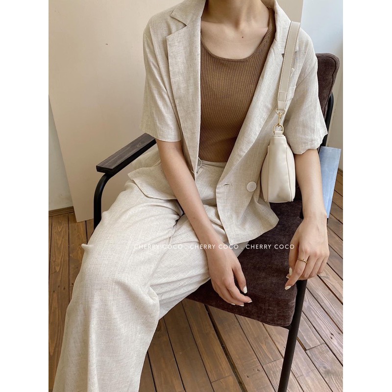 Blazer đũi 2 cúc 52620 CHERRYCOCO | BigBuy360 - bigbuy360.vn