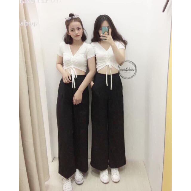 Quần đũi lụa ống dài rộng mềm mát