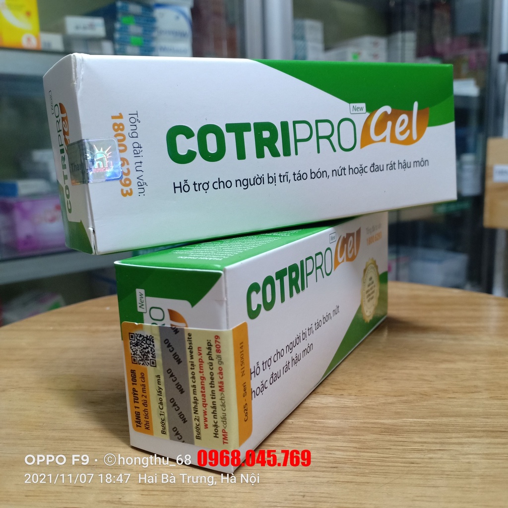 Cotripro Gel tuýp 25g - Giúp chấm dứt đau đớn, nóng rát, sưng viêm ở vùng hậu môn sau 3-5 ngày sử dụng