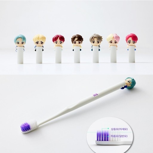 Bản chải đánh răng BTS Character Figure Official Goods Toothbrush Magnetic Holder Set