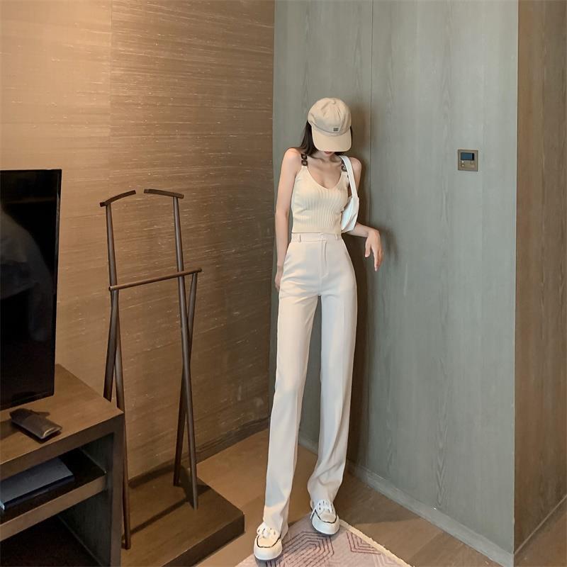 Quần dài IELGY lưng cao dáng ôm phong cách Hong Kong cho nữ
