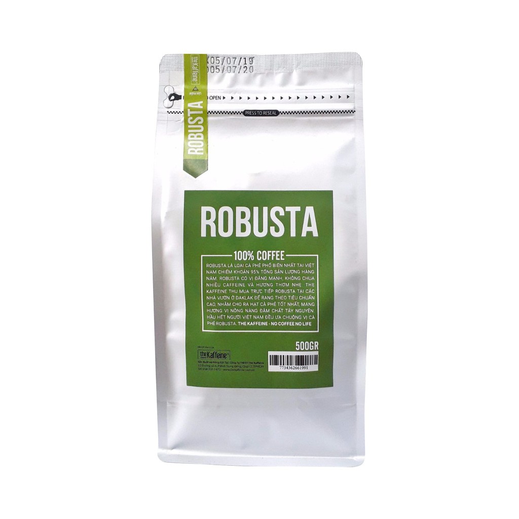 Cà phê Robusta nguyên chất 5kg - The Kaffeine Coffee - Cà phê sỉ dành cho quán - Chuyên bỏ sỉ giá tốt