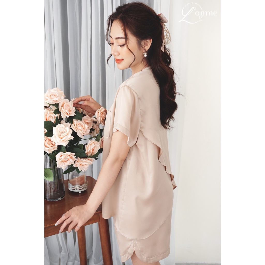 Bộ đùi bầu mặc nhà Niko chất liệu lụa mềm mại, tiện lợi cho bé tuti thiết kế by LAMME