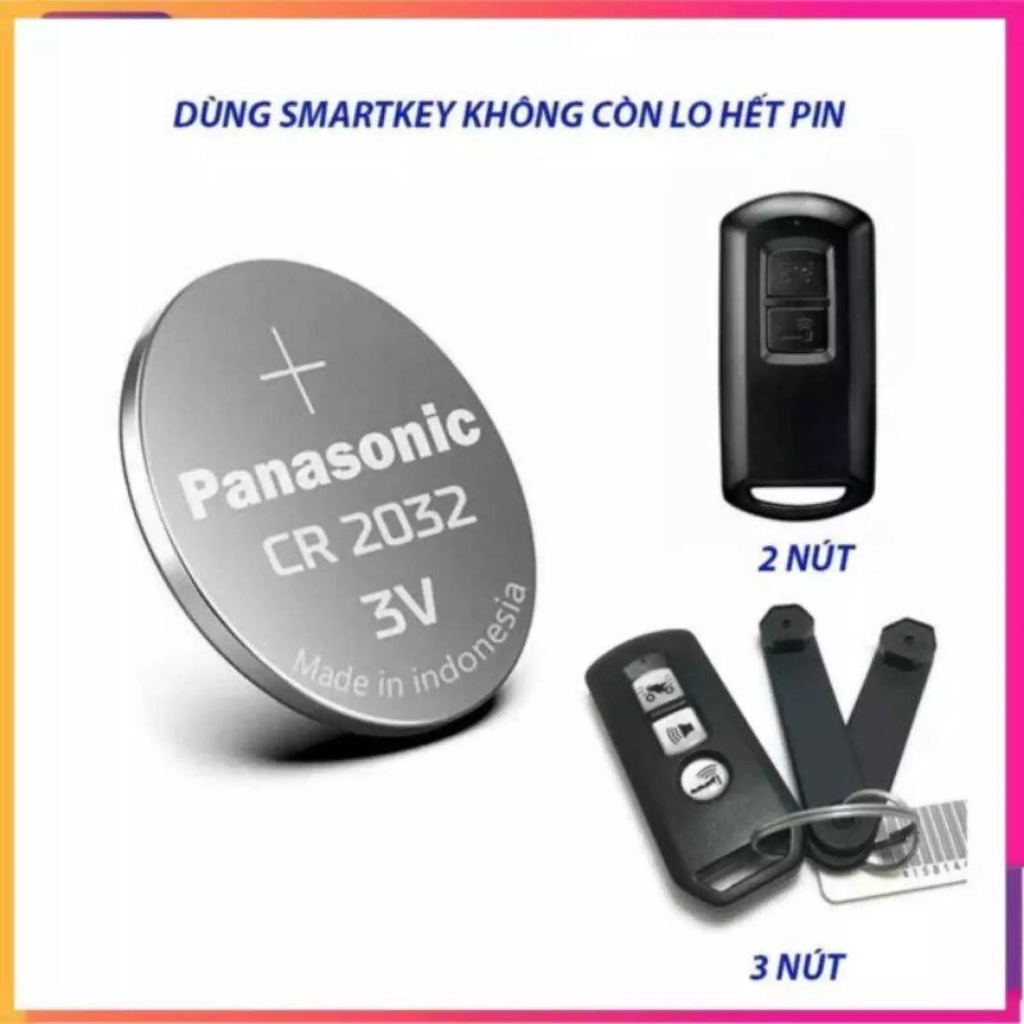 Vỉ 1-5 Viên Pin Panasonic Dùng Cho Chìa Khóa Smart Key Xe Máy Honda, Yamaha... Sử Dụng Cho Chìa Khoá Ô Tô CR2032