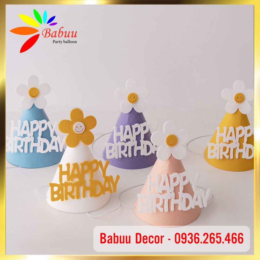 Mũ sinh nhật phong cách Hàn Quốc siêu dễ thương Babuu Decor
