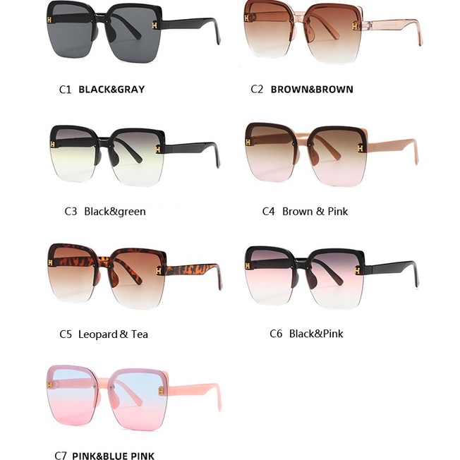 Kính Mát Gọng Vuông To Bằng Nhựa In LOGO H Sang Trọng 2022 Thời Trang Cho Nữ