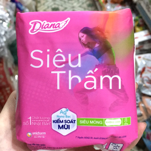 Băng Vệ Sinh Diana Siêu Mỏng Bịch 8 miếng