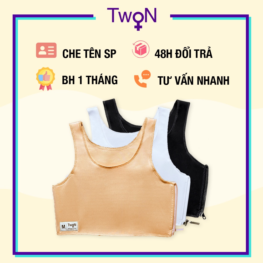 Áo Nịt Ngực Tomboy Dây Kéo Không Viền - Bản nịt cứng 16cm siêu phẳng
