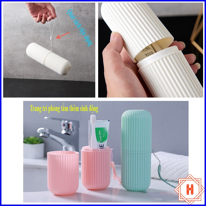 Hộp Đựng Bàn Chải Kem Đánh Răng Hình Trụ Đi Du Lịch Độc Đáo { H }
