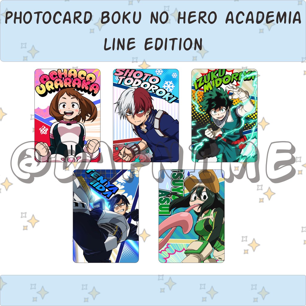 PHOTOCARD BOKU NO HERO ACADEMIA LINE EDITION ANIME BNHA- Card Unofficial bo góc cán nhám 2 mặt