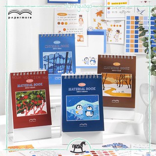 Material Book 10 Postcards+10 Stickers Hình Dán Deco Sticker Dán Sổ Trang Trí Sổ Bullet Journal, Sổ Tay - Tiệm Ngựa Gỗ
