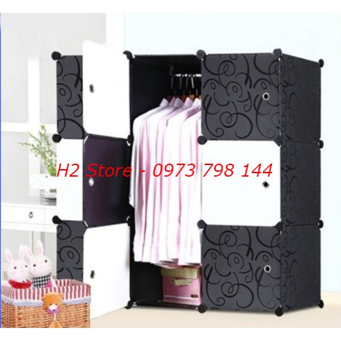 [RẺ NHẤT SHOPEE] TỦ NHỰA LẮP GHÉP 9 Ô VÁCH ĐEN ĐỂ ĐỒ ĐA NĂNG THÔNG MINH CHO BÉ sâu 47cm