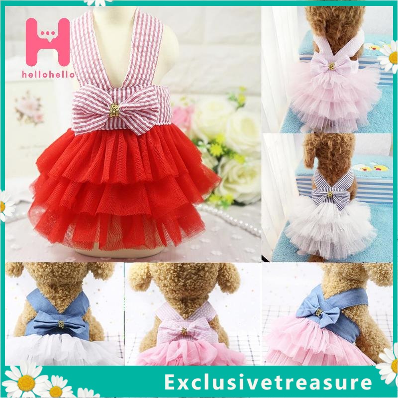 Đầm xòe công chúa họa tiết sọc dễ thương cho thú cưng EXCLUS