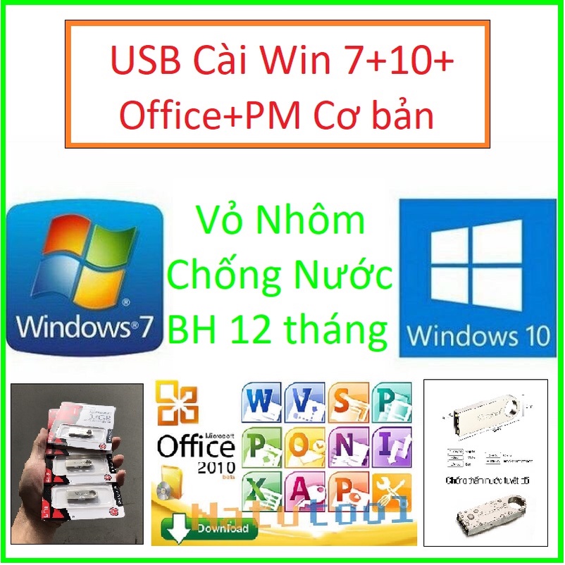 USB Cài Win 7+10 bản thủ công. Tuổi thọ cao. Kingston vỏ nhôm 32G. | BigBuy360 - bigbuy360.vn