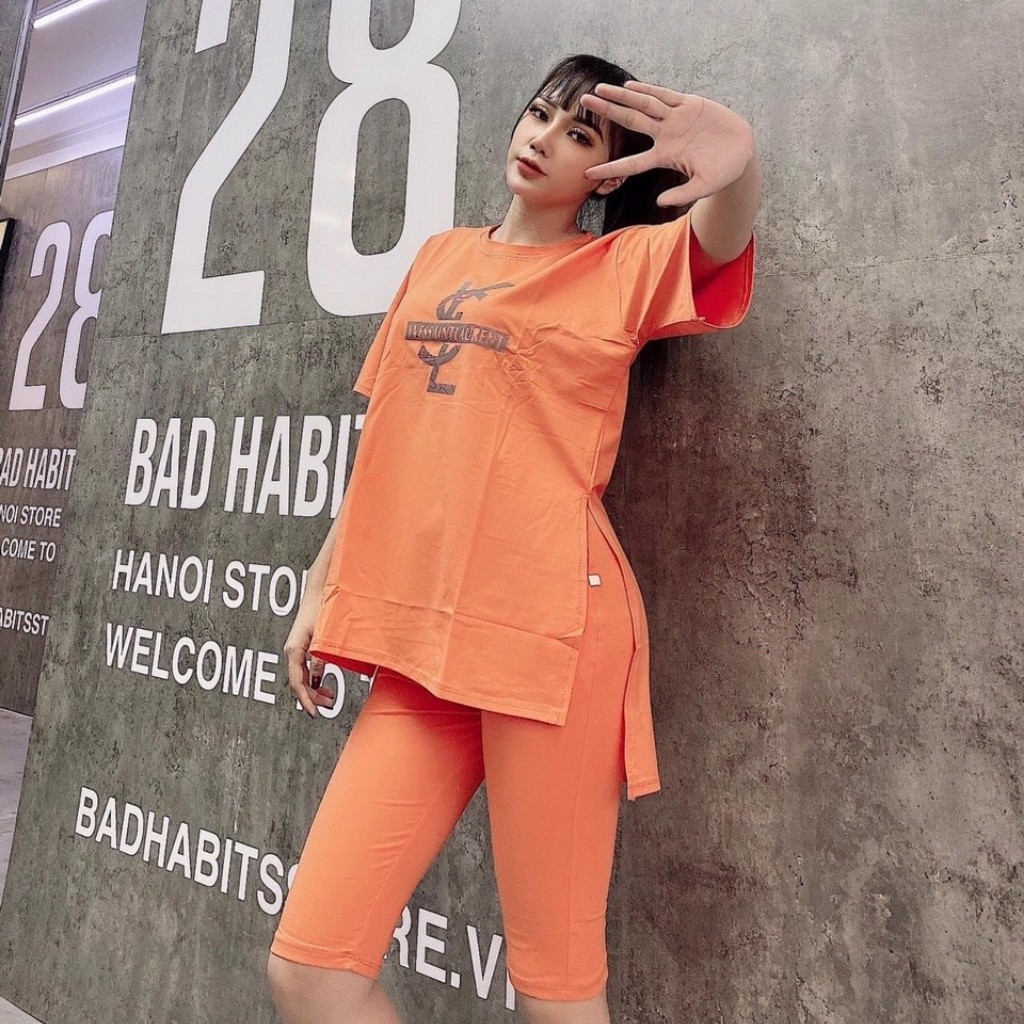 Đồ bộ nữ chất cotton 100% co dãn đanh mịn quần ngố lửng YSL001 | BigBuy360 - bigbuy360.vn