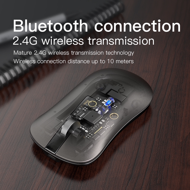 Chuột Không Dây Bluetooth 5.0 2.4g Bằng Hợp Kim Nhôm Có Thể Sạc Lại