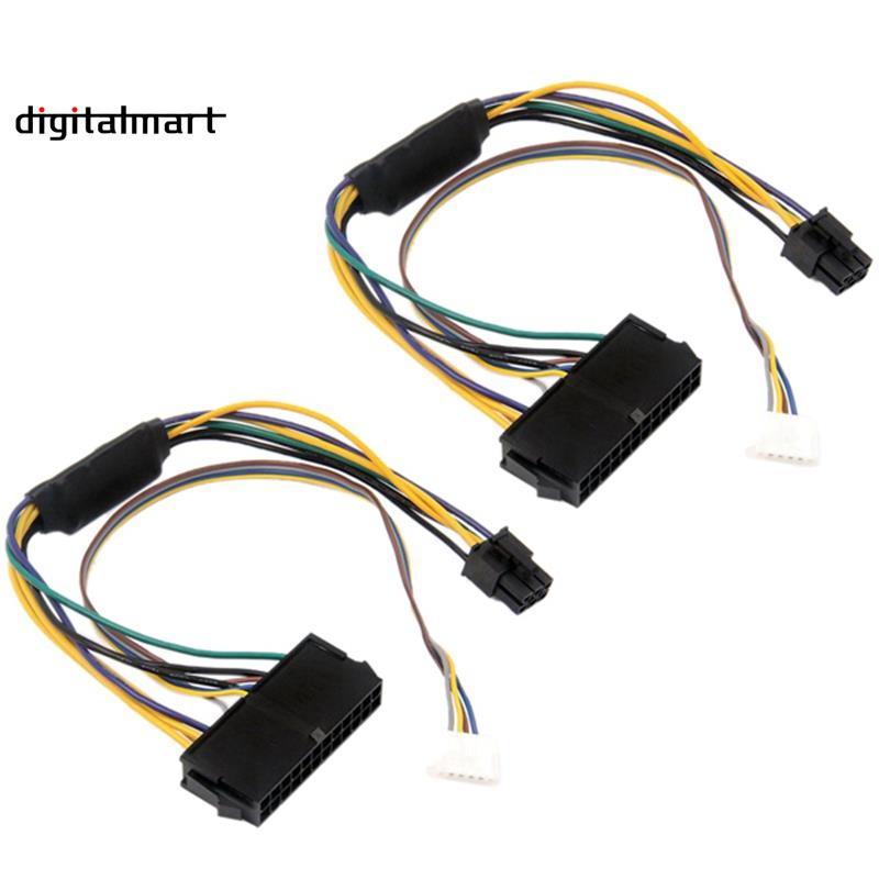 2PCS Motherboard Power Conversion Line 24Pin to 6Pin Supports ATX Power Supply for HP HP Z230 Z220 18E4 Motherboard