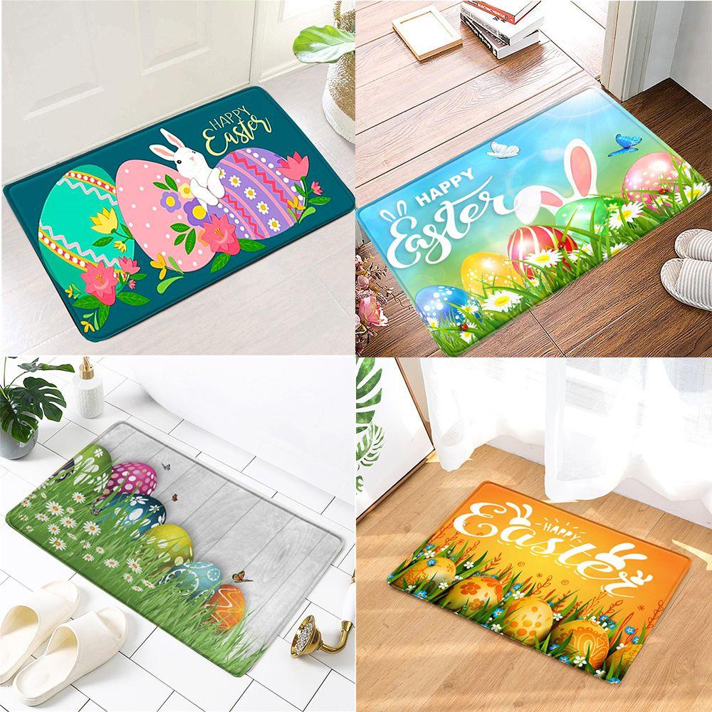 MUVAKO Thảm Lót Sàn Chống Trượt In Hình Thỏ Hoạt Hình Dễ Thương Trang Trí Nhà Cửa