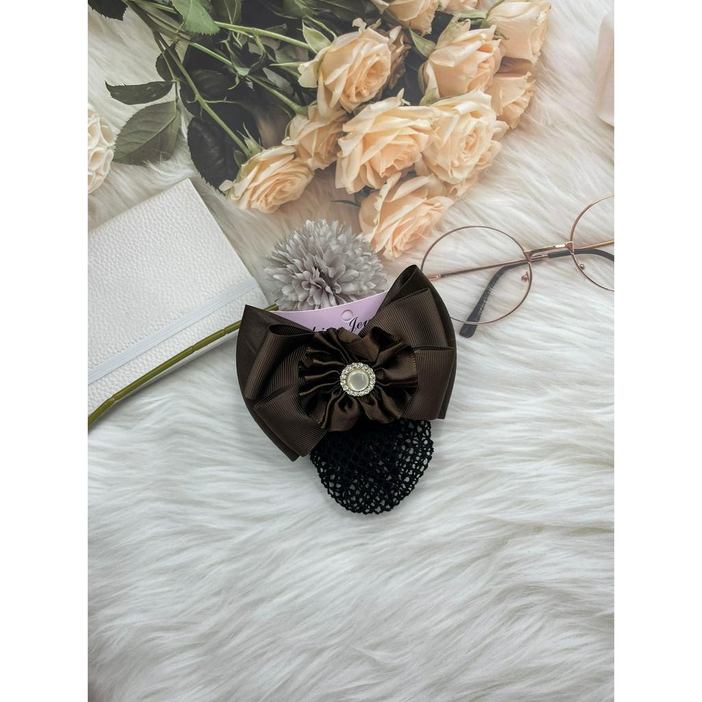 Cặp Tóc Tiếp Viên, Nơ Cài Tóc Dạng Lưới Búi Tóc Công Sở Thời Trang (CC7)