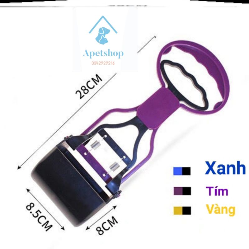 Xẻng gắp hốt phân chó mèo thú cưng - Dụng cụ kẹp dọn vệ sinh có lò xo apet