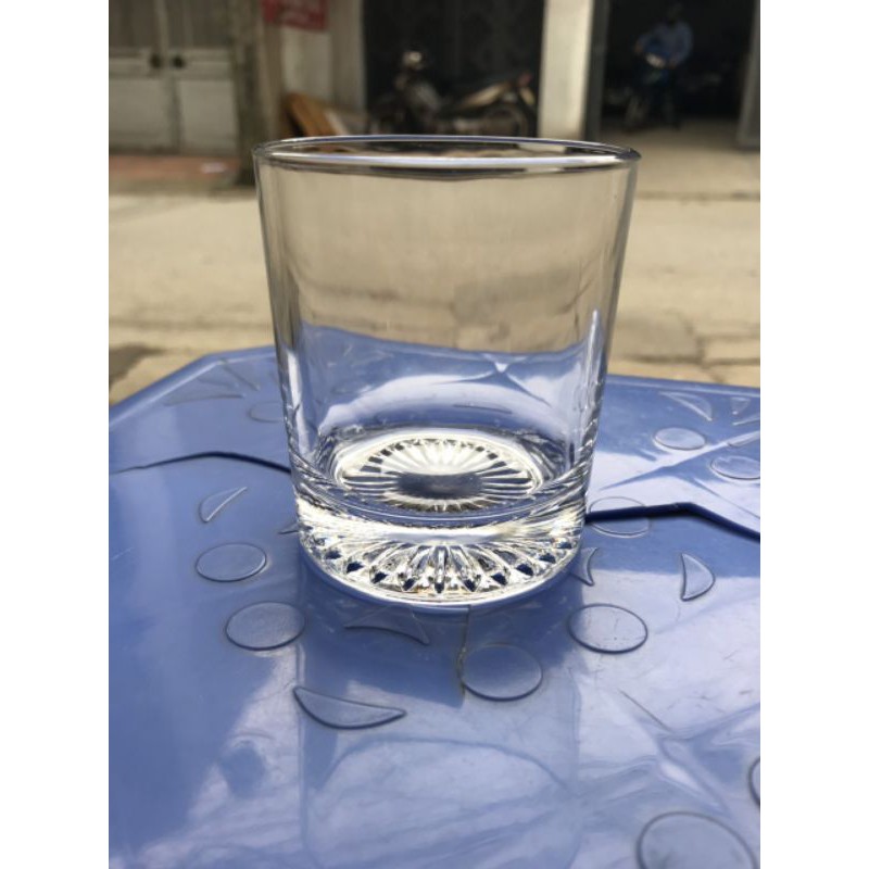 Cốc Thủy Tinh Đáy Dày Hoa 280ml Bộ 6 cái