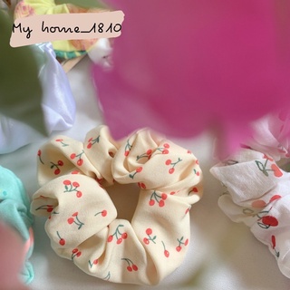 Dây cột tóc Scrunchies quả cherry dễ thương cao cấp