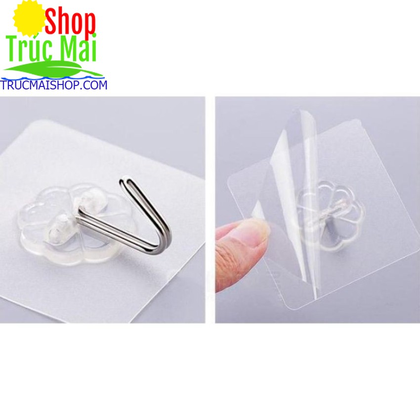 100 Móc Dán Tường Siêu Dính Trong Suốt Chịu Lực Tốt Treo Tường