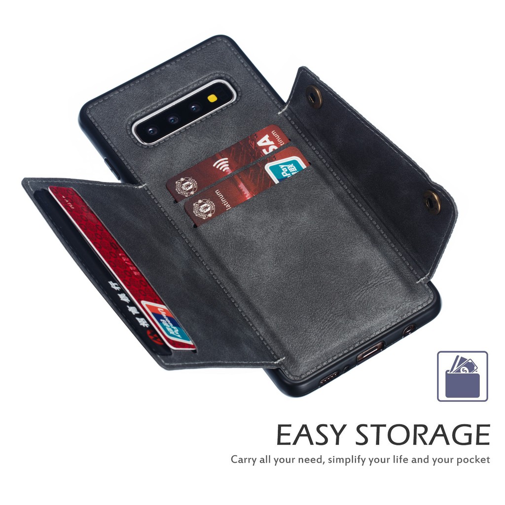 Ốp Điện Thoại Có Ngăn Đựng Thẻ Cho Samsung Galaxy S10 Plus S20 FE S21 Ultra